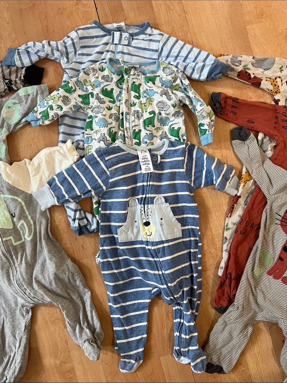 Lot of 9 Gerber Baby Footies Sleep n Play Zipper Pajama 3-6M 6M